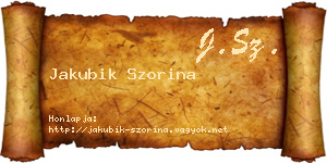 Jakubik Szorina névjegykártya